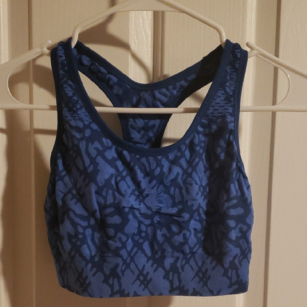 Champion Blue Racerback Sports Bra with Textured Fabric